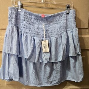 Simply Southern Light Blue Ruffled Skirt